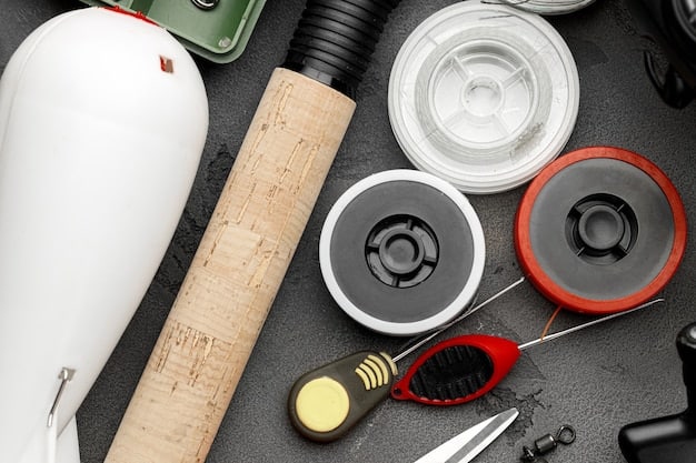 A collection of headlight restoration tools and materials laid out on a workbench: sandpaper (various grits), masking tape, cleaning solution, polishing compound, UV sealant, a drill with a polishing pad attachment, and microfiber cloths.