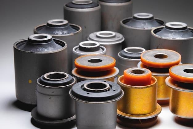 A detailed image showing different types of oil filters (spin-on and cartridge) laid out on a workbench, with labels pointing out their key features. The image clearly illustrates the differences, helping viewers choose the right filter when learning 