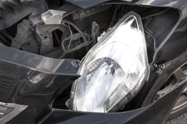 A close-up shot of a side-impact crash test dummy inside a 2025 SUV. Sensors are attached to the dummy to measure the force of impact. The focus is on the dummy's head and torso, illustrating the areas of concern during such tests in the New NHTSA Safety Ratings Released: Which 2025 Cars Top the List?.