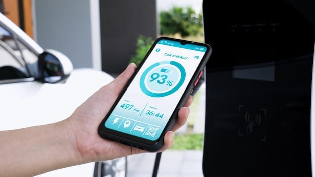 A close-up shot of a modern EV charging station interface. The screen displays clear instructions on how to initiate charging, payment options, and real-time charging status. The charging cable is securely connected to an electric vehicle, and the overall design emphasizes user-friendliness and accessibility. This scene represents the improved charging experience that will result from the US Government Announces $5 Billion Investment in Electric Vehicle Charging Infrastructure.