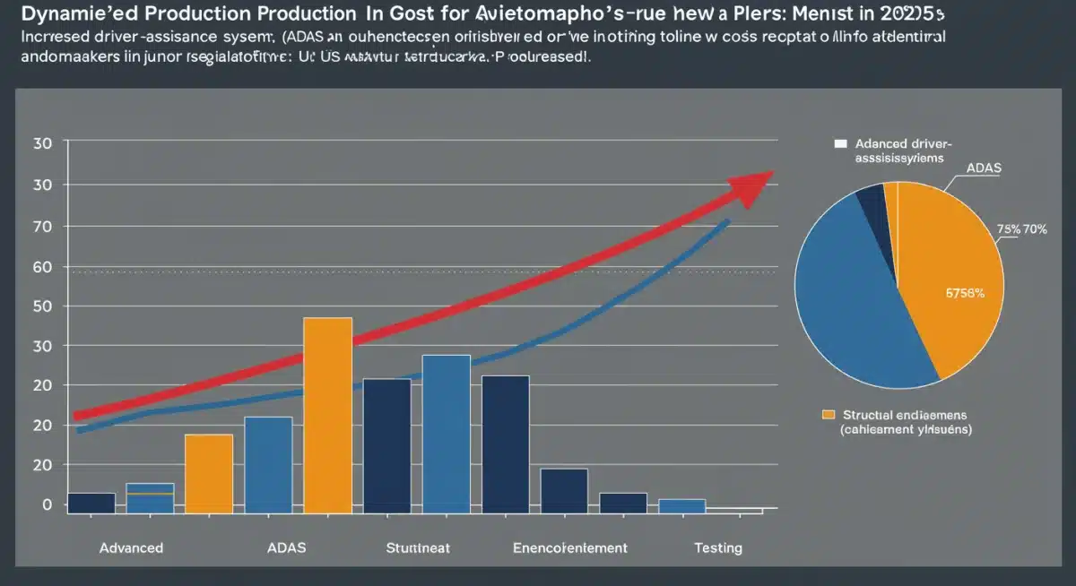 Infographic showing increased US auto production costs in 2025 due to new safety regulations.