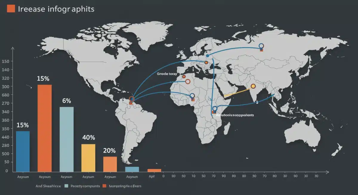 Infographic illustrating 15% logistics cost increase in automotive supply chain