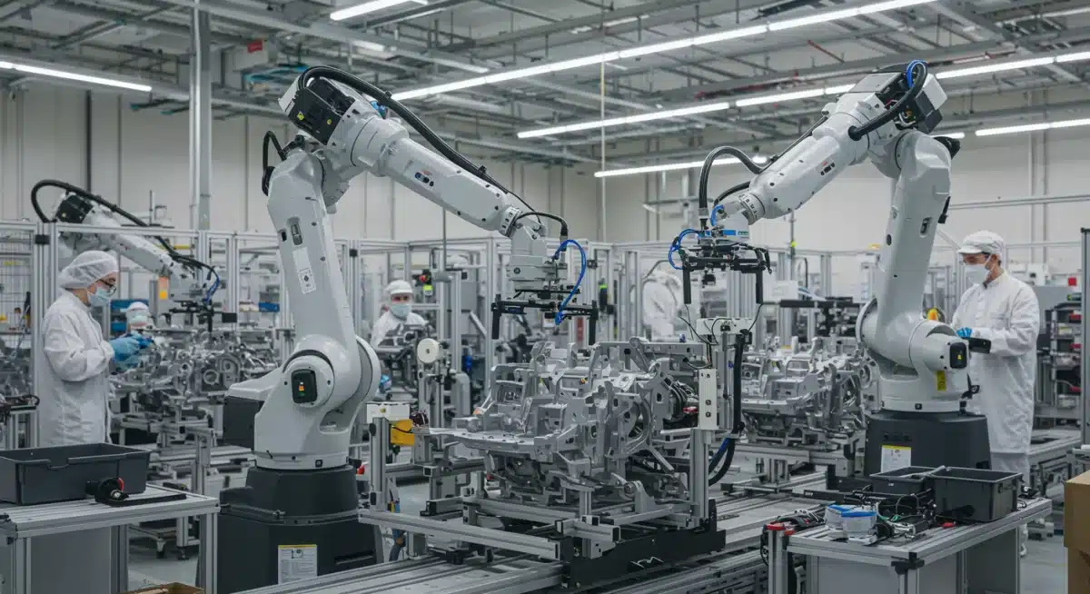 Collaborative robots working with humans on an automotive assembly line