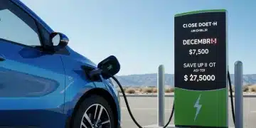 Electric vehicle charging with a digital countdown to December 31st for tax credits