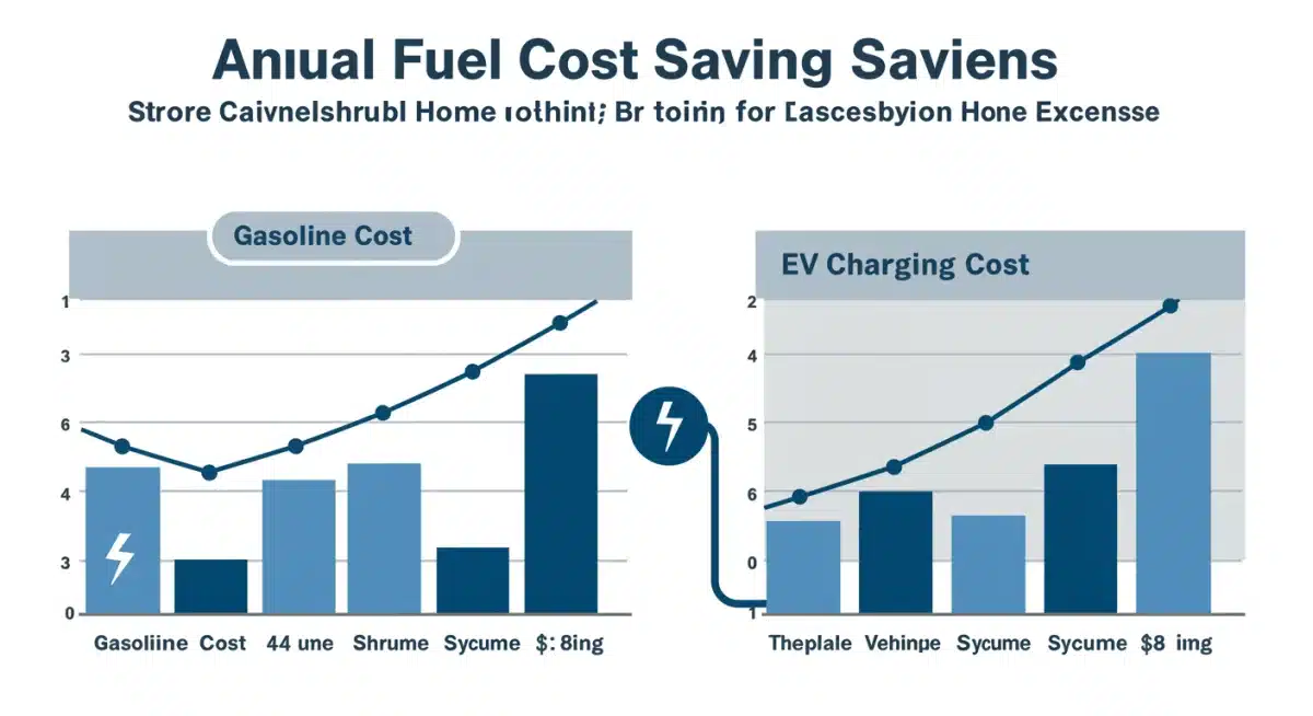 Infographic showing annual fuel cost savings for EV home charging users