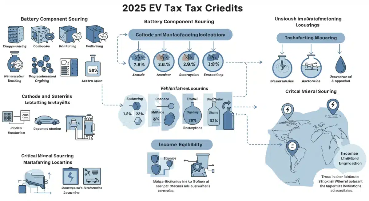 Infographic detailing eligibility requirements for 2025 EV tax credits