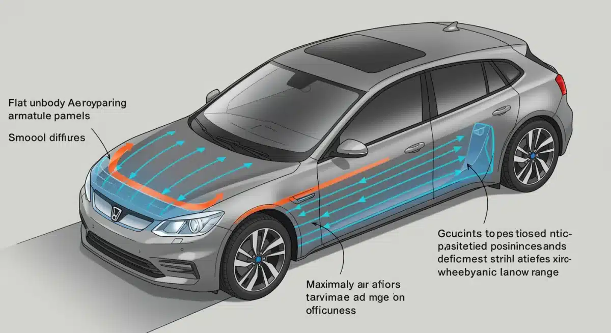Diagram of EV underbody aerodynamic enhancements