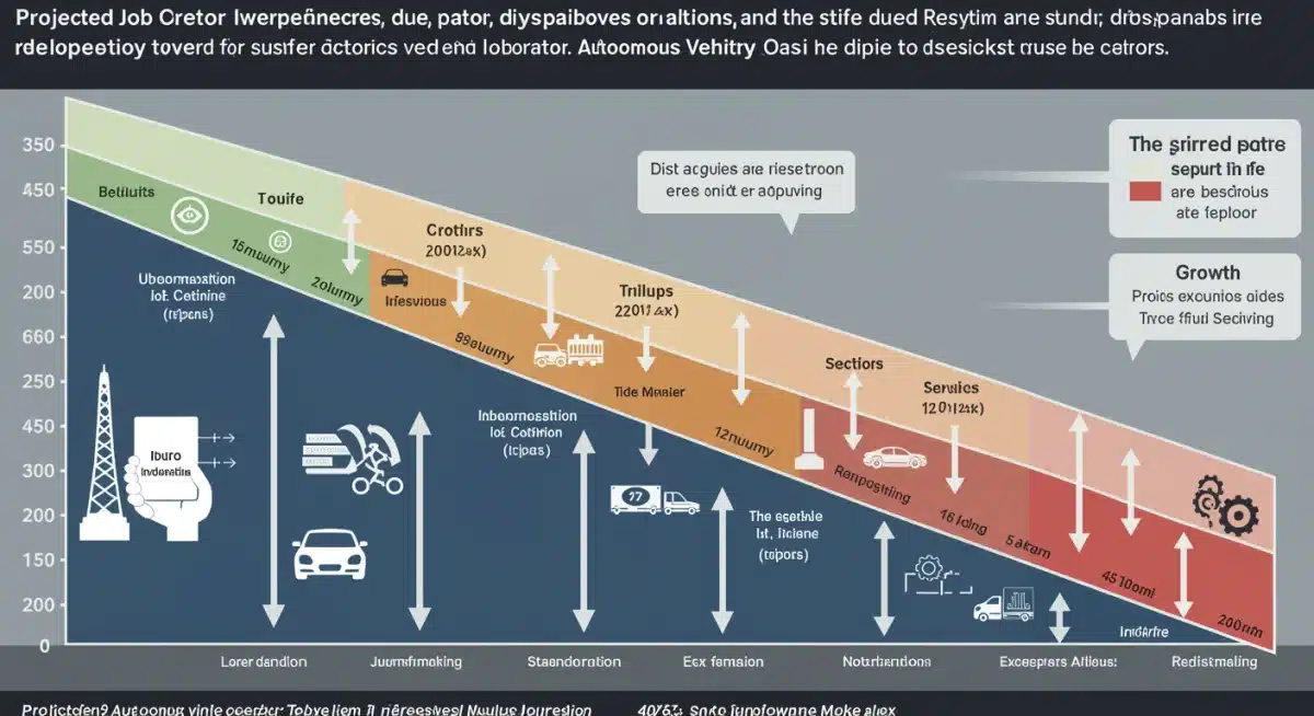 Infographic showing job market shifts due to autonomous vehicles