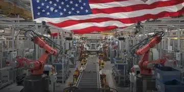 Modern US auto plant expansion showcasing advanced manufacturing and job growth.