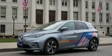 US Government vehicle fleet electric car representing Buy American Act 2025 revisions